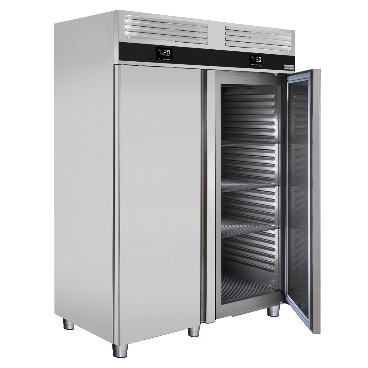 Køleskab & fryser kombination - 1,4 x 0,81 m - 1400 Liter - med 2 glasdøre
