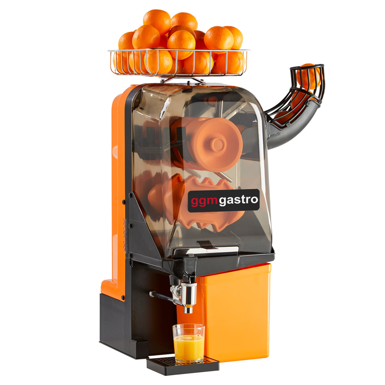 Elektrisk appelsinpresser - orange - manuel fødning - inklusive justerbar afløbshane