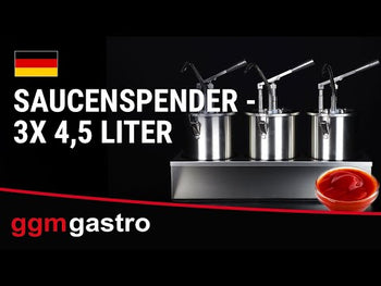 Sauce dispenser - 3 x 5 Liter - inkl. Rustfrit stålramme