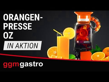 Elektrisk appelsinpresser - sølv - Automatisk fremføring - inklusive justerbar afløbshane