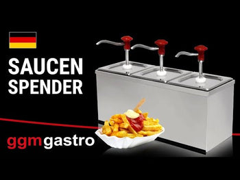 Sauce dispenser - 3 x 2 Liter - inkl. Rustfrit stål ramme