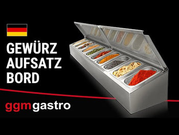 Væghylde i rustfrit stål til krydderier 6 x GN 1/4 - 265 x 162 mm