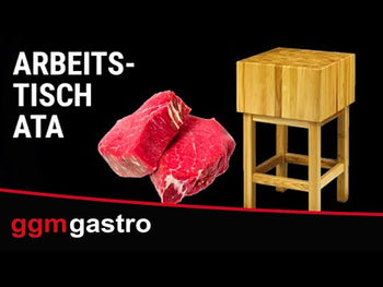 Stålbord / Slagterblok bord af akacietræ - 50 x 50 cm