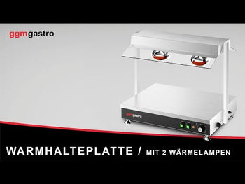 Varmeplade med 2 varmelamper