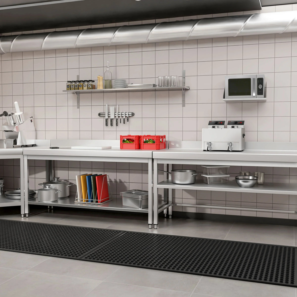 Arbejdsbord i rustfrit stål til restaurant og storkøkken