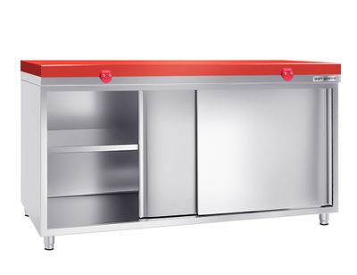 CABINET WORKBENCH 800 - depth - Work cabinet 800 with cutting board - Work cabinet with cutting board red