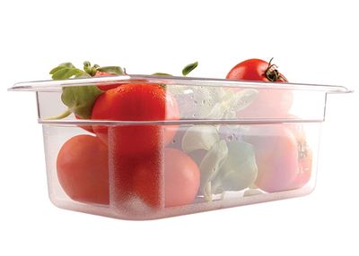 Clear polycarbonate Gastronorm containers - GN 1/4