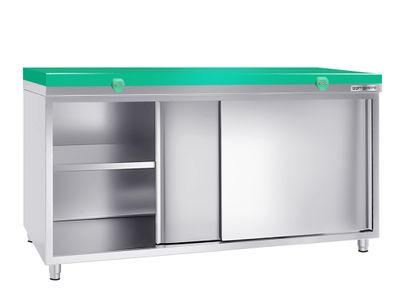 CABINET WORKBENCH 800 - depth - Work cabinet 800 with cutting board - Work cabinet with cutting board green