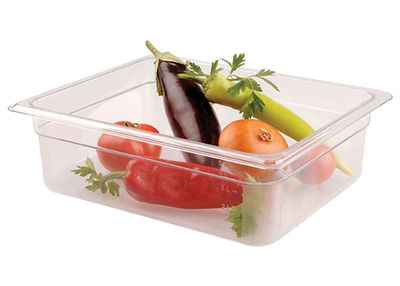 Clear polycarbonate Gastronorm containers - GN 1/2