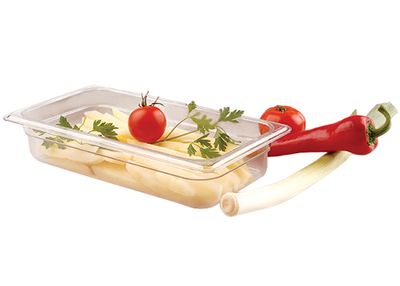 Clear polycarbonate Gastronorm containers - GN 1/3