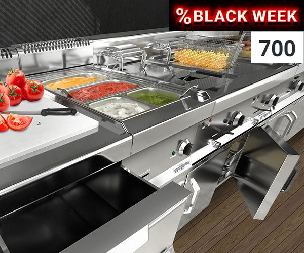 MARIO komfur - rustfrit stål 700