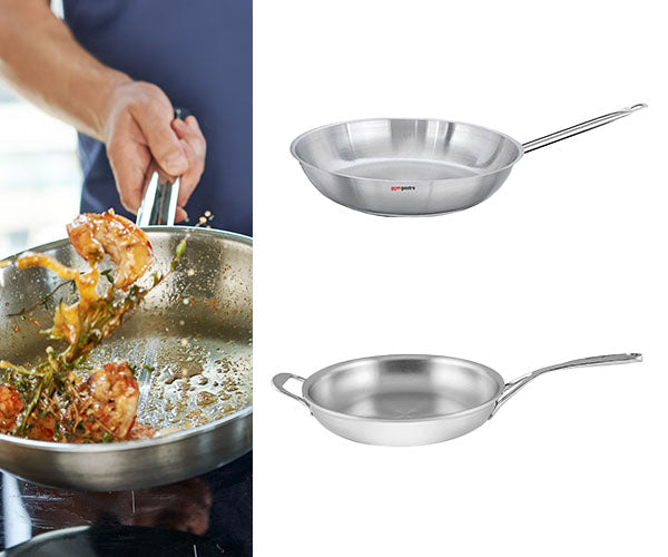 Pander i rustfrit stål - nonstick belægning