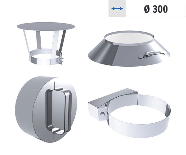 Ø 300 Indvendig diameter - tilbehør til ventilationsanlæg, dobbeltvægget