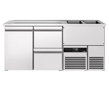 Ølbardisk BF i rustfrit stål - 1,9m