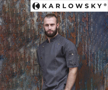 KARLOWSKY | Kortærmet kokkejakke i jeansstil