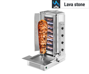 Kebabgrill af lavasten med gas