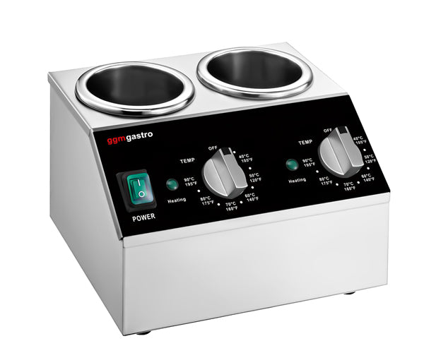 Opvarmelige saucedispensere og oste-/chokoladevarmere