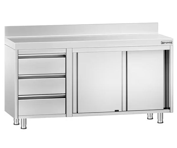 Arbejdsskab 600 med bagkant og 3 skuffer