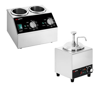 Sauce dispenser opvarmes