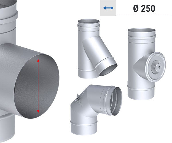 Ø 250 - Ventilationsrør enkeltvæggede