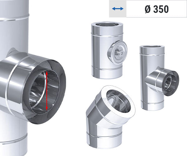 Ø 350 Indvendig diameter - dobbeltvæggede ventilationsrør