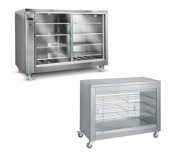 Varme skabe med glasdøre