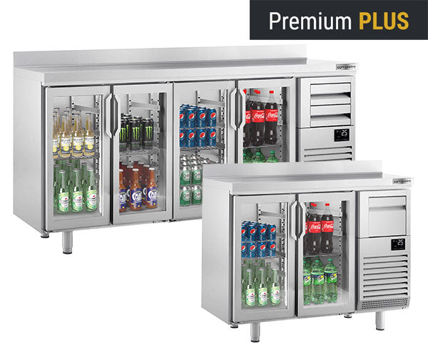 Premium Plus Bar-køleborde - Glas