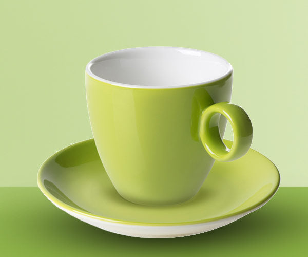 Kaffe og underkopper Lime