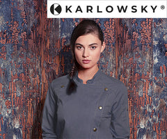 Karlowsky kokkejakke Jeans stil Vintage sort
