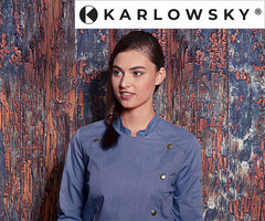 Karlowsky kokkejakke Jeans stil Vintage blå