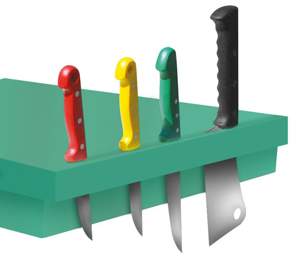 Knivholder til fastgørelse af skærebræt