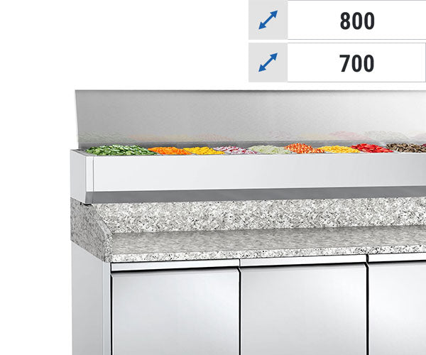 Med kølemontre - Låg i rustfrit stål