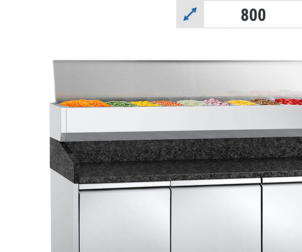 Med kølemontre - Låg i rustfrit stål