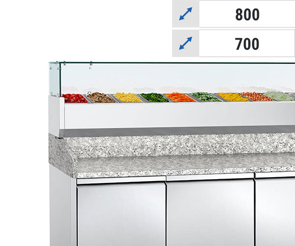 Med kølevitrine - glas