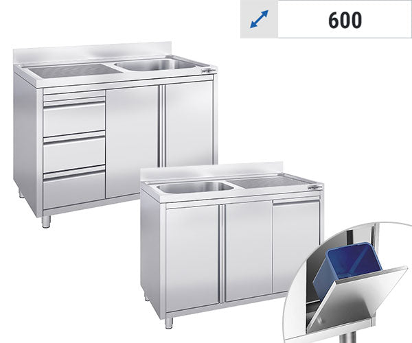 Vaskeskab - 1 Vask 600 dybde