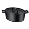 WMF | FLAVOUR - Stegegryde oval - 330x260mm - støbejern - 8,6 liter - inkl. låg - sort
