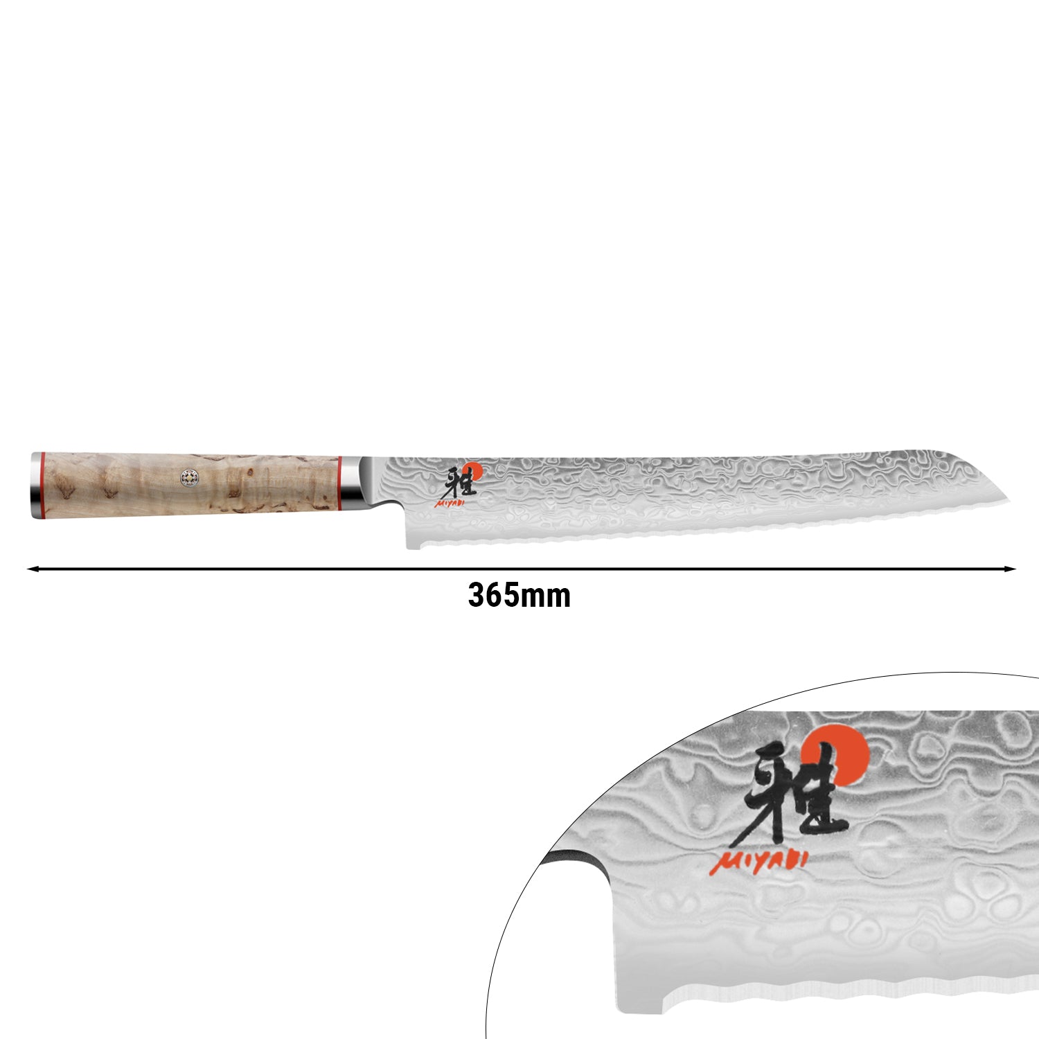 MIYABI | 5000 MCD - Brødkniv med savtakket skær - Blad: 230mm