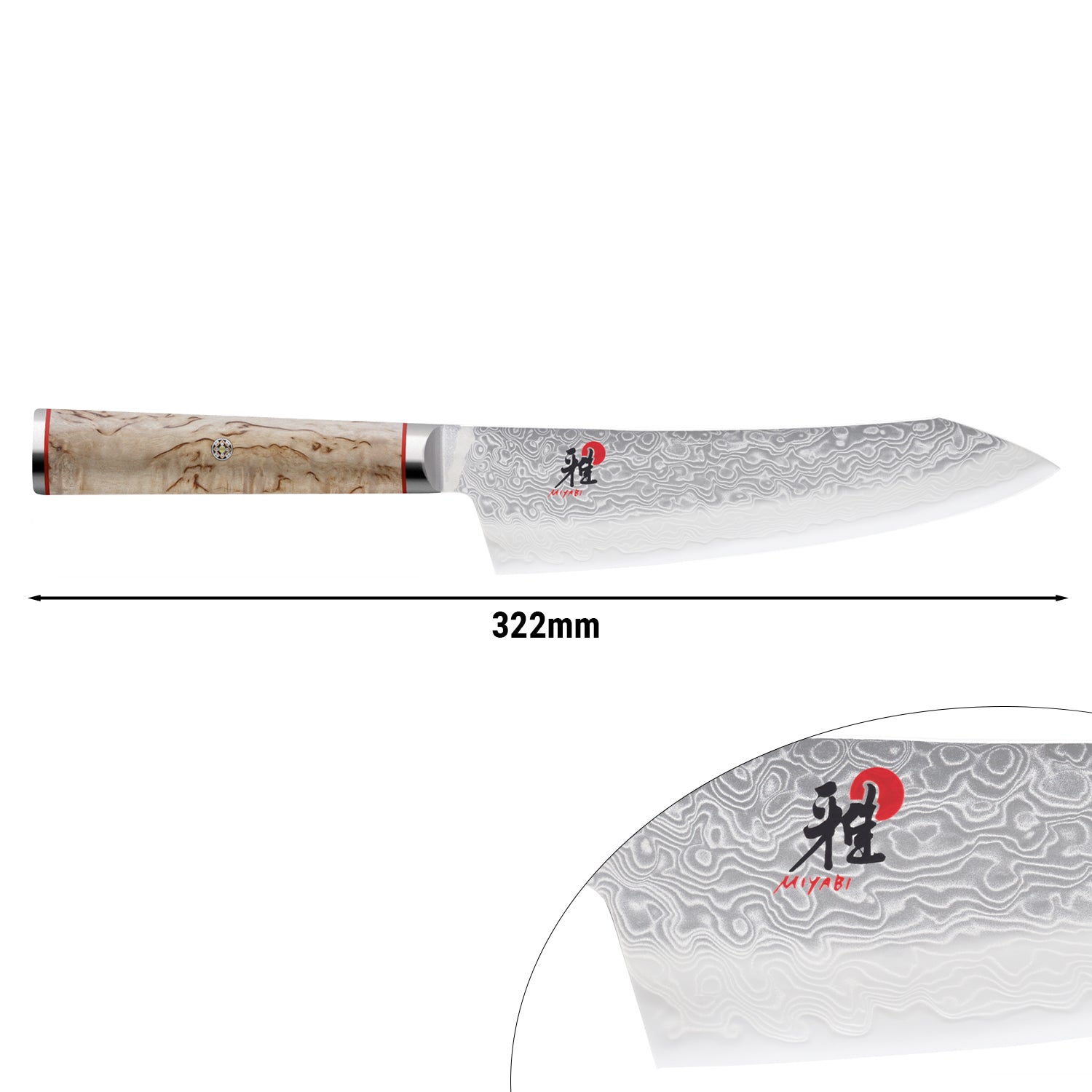 MIYABI | 5000 MCD - Santoku med vippe - Klinge: 180 mm