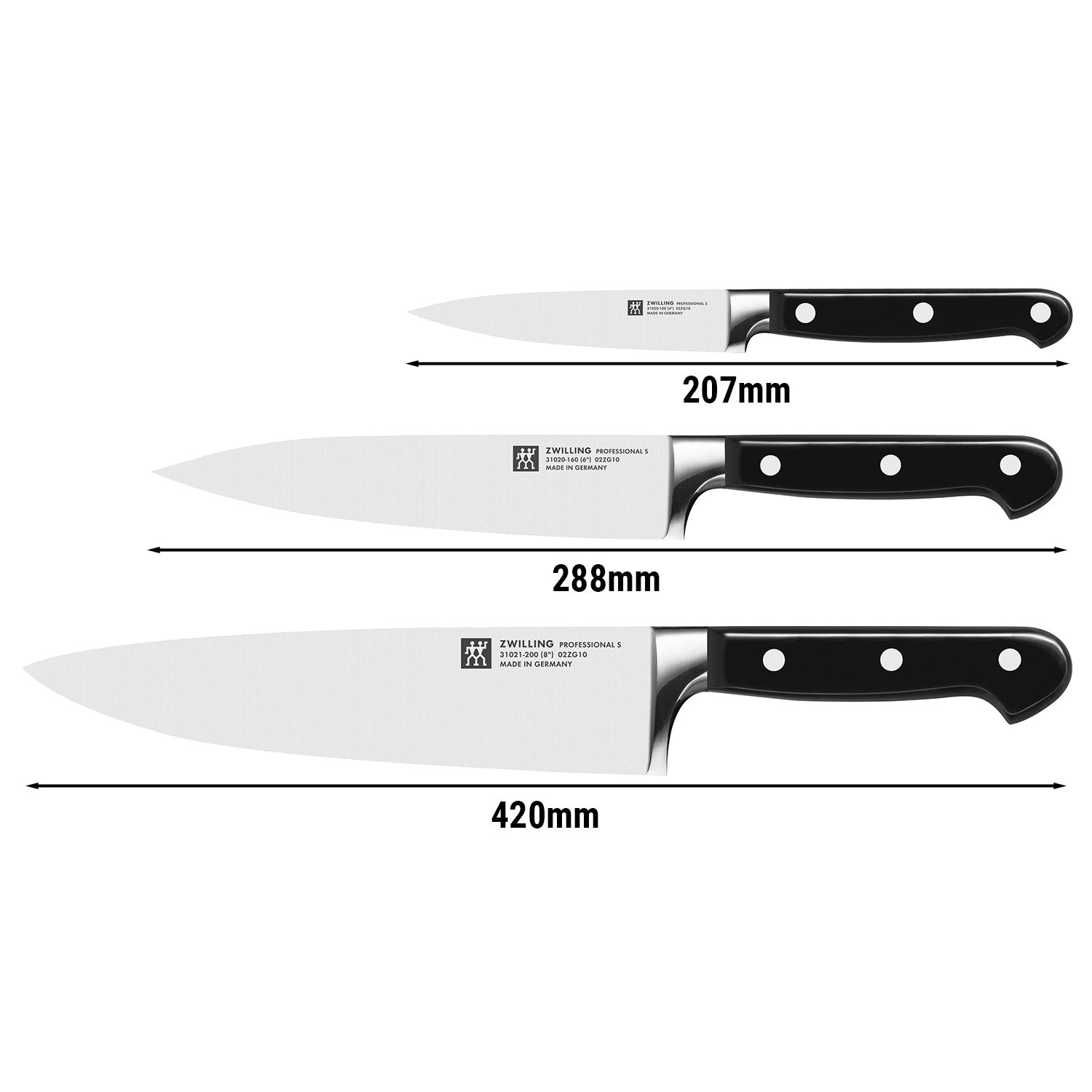 ZWILLING | PROFESSIONAL S - Knivsæt, 3 dele.