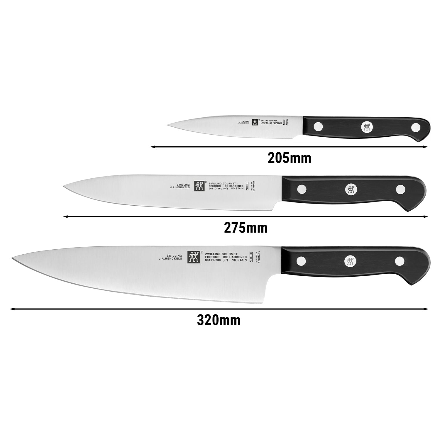 ZWILLING | GOURMET - Knivsæt, 3 dele.