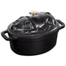 STAUB | LA COCOTTE - Cocotte - Svinekødslåg - oval - 170mm - Støbejern - Sort