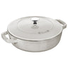 STAUB | BRAISERE - Bradepande - Ø 240mm - Støbejern - Hvid trøffel
