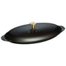 STAUB | SPECIALITIES - Ovnfad med låg - ovalt - 310mm - støbejern - sort