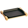 STAUB | SERVERING - Tallerken med træbund - 330x220mm - Støbejern - Sort