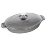 STAUB | SPECIALITIES - Ovnfad med låg - oval - 230mm - støbejern - grafitgrå