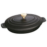 STAUB | SPECIALITIES - Ovnfad med låg - oval - 230mm - støbejern - sort