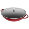 STAUB | SPECIALITIES - Wok med glaslåg - Ø 370mm - Støbejern - Kirsebærrød