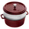 STAUB | LA COCOTTE - Cocotte med dampindsats - Ø 260mm - Støbejern - Grenadine rød