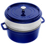 STAUB | LA COCOTTE - Cocotte med dampindsats - Ø 260mm - Støbejern - Mørkeblå