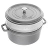 STAUB | LA COCOTTE - Cocotte med dampindsats - Ø 260mm - Støbejern - Grafitgrå